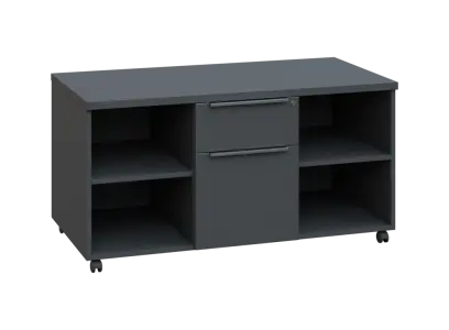 SIK - 42NZ kontejner pojízdný, zásuvky/nika, deska 18 mm, centrální zámek, antracit